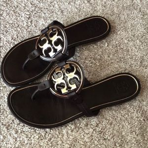 Tory Burch Medallion Logo Miller Sandals
